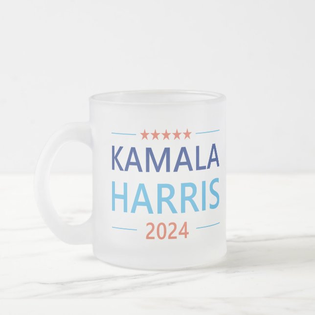 Taza De Cristal Esmerilado Kamala Harris 2024 para el presidente (Izquierda)