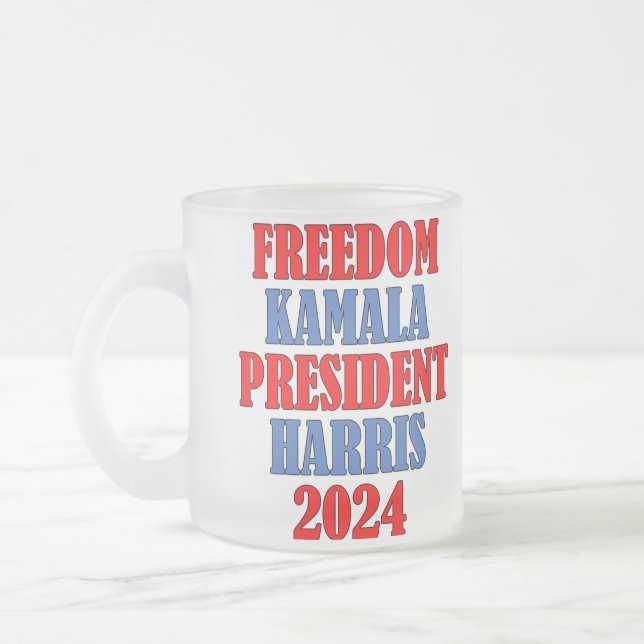 Taza De Cristal Esmerilado Kamala Harris Frosted Mug 2024 (Izquierda)