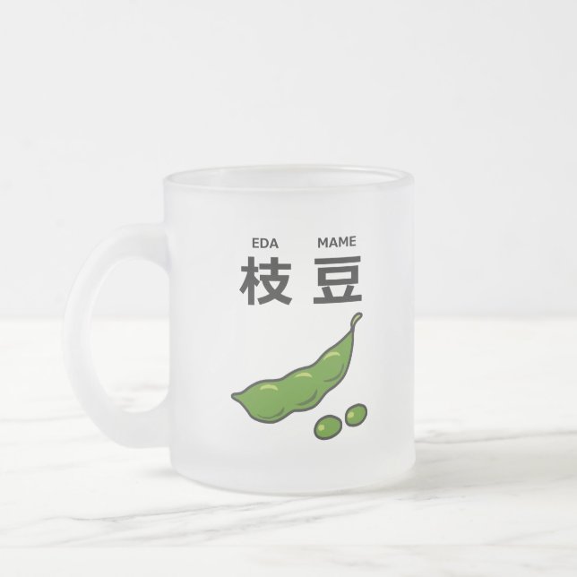 Taza De Cristal Esmerilado Kanji Edamame (Izquierda)