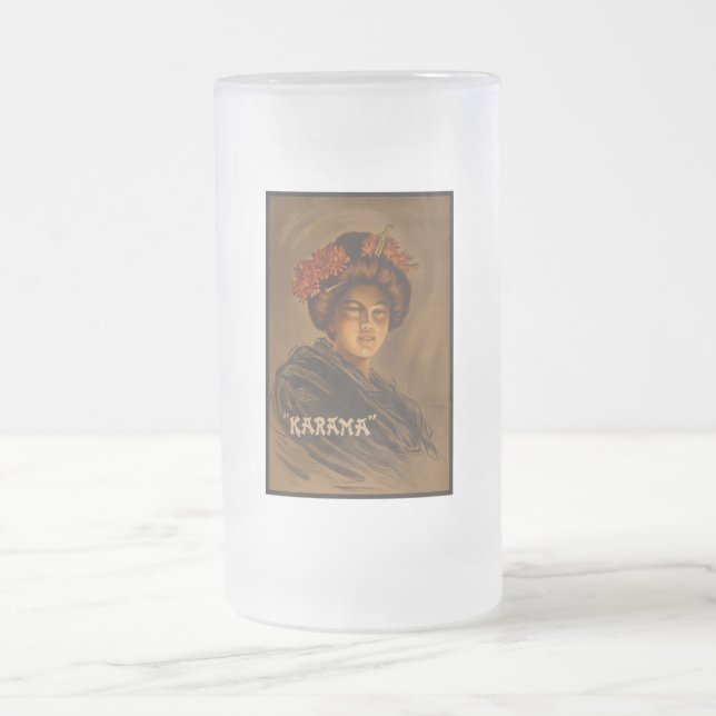 Taza De Cristal Esmerilado Karama: Actriz japonesa Romance Geisha (Centro)