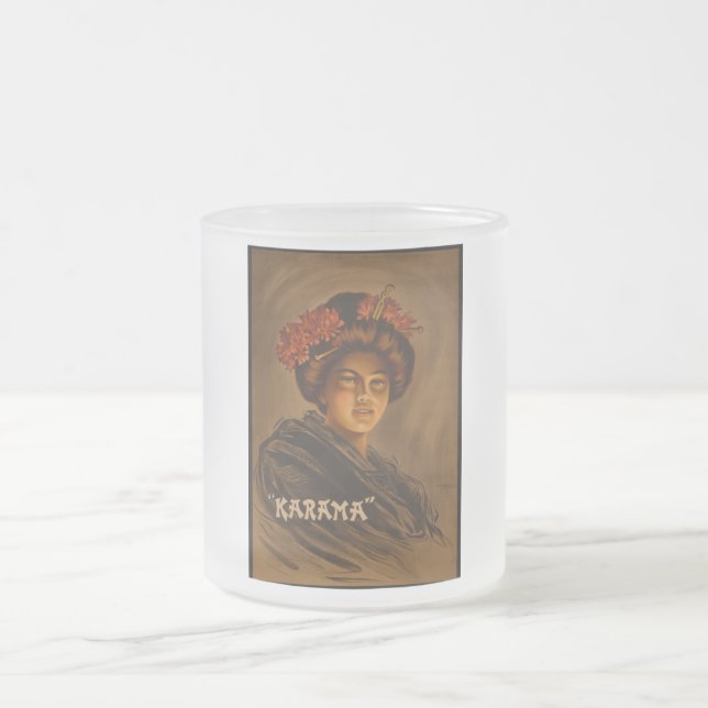 Taza De Cristal Esmerilado Karama: Geisha Actriz del Romance Japonés (Centro)