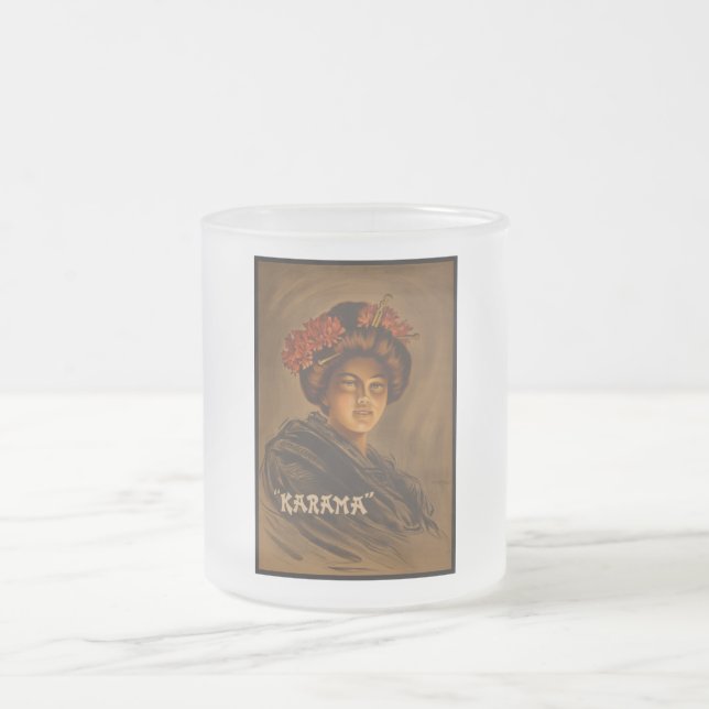 Taza De Cristal Esmerilado Karama: Romance Japonés Actriz Geisha (Centro)