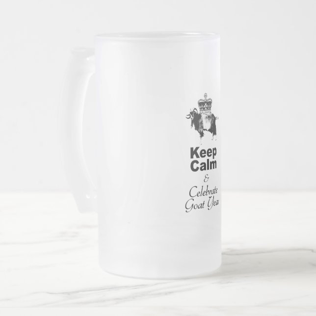 Taza De Cristal Esmerilado Keep Calm and Celebrate Goat year 2027 GBM (Anverso izquierdo)