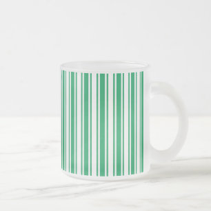 Taza De Cristal Esmerilado Kelly rayas de caramelo verde y blanco