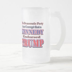 Taza De Cristal Esmerilado Kennedy apoya a TRUMP