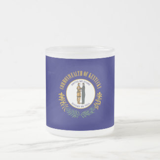 Taza De Cristal Esmerilado Kentucky: Bandera estatal de la Commonwealth de Bl