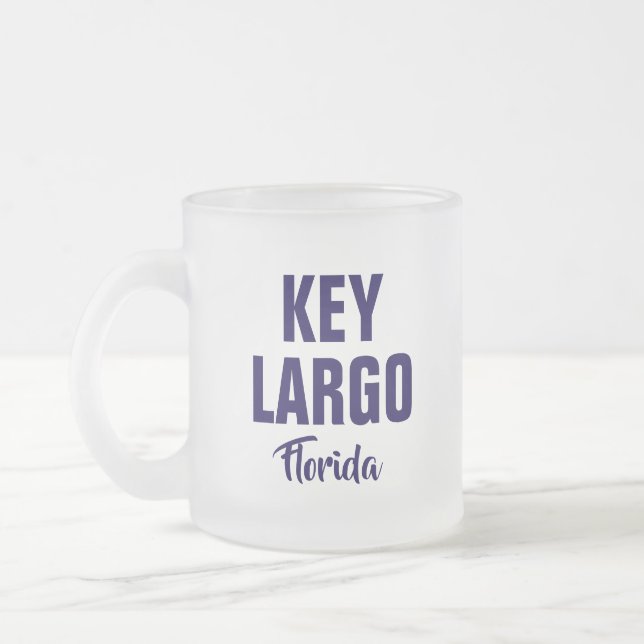 Taza De Cristal Esmerilado Key Largo Florida Coffee Mug (Izquierda)