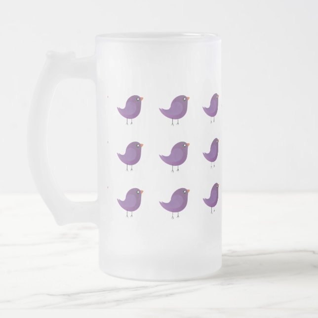 Taza De Cristal Esmerilado Kids cute birdy  (Izquierda)