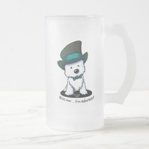 Taza De Cristal Esmerilado KiniArt Westie Terrier St. Paddy's