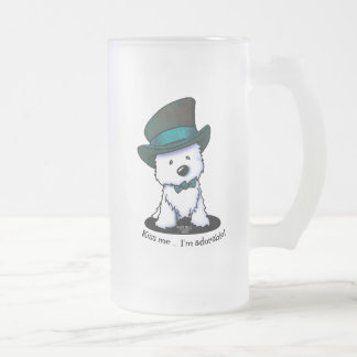 Taza De Cristal Esmerilado KiniArt Westie Terrier St. Paddy's