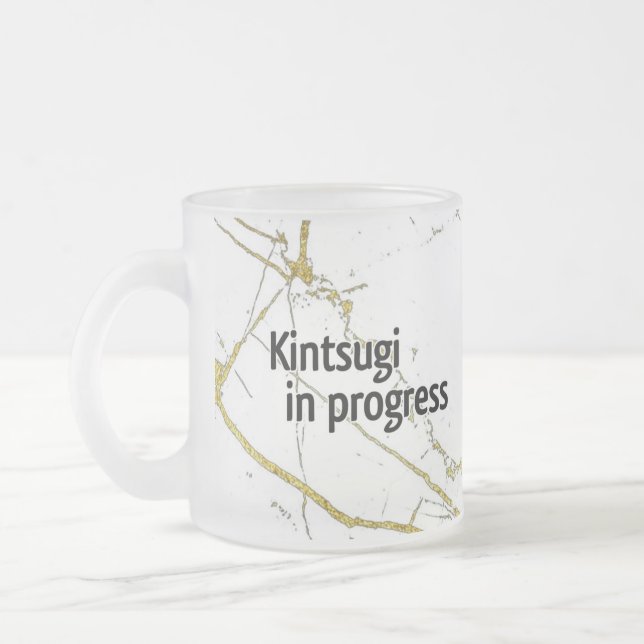 Taza De Cristal Esmerilado Kintsugi mug crystal (Izquierda)