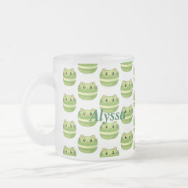 Taza De Cristal Esmerilado Kitty Cat Matcha Macaron