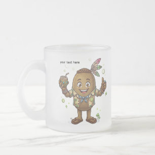 Taza De Cristal Esmerilado kiwi en verano texto editable