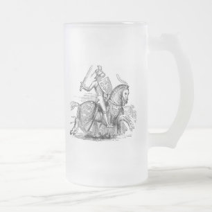 Taza De Cristal Esmerilado Knight en el caballo