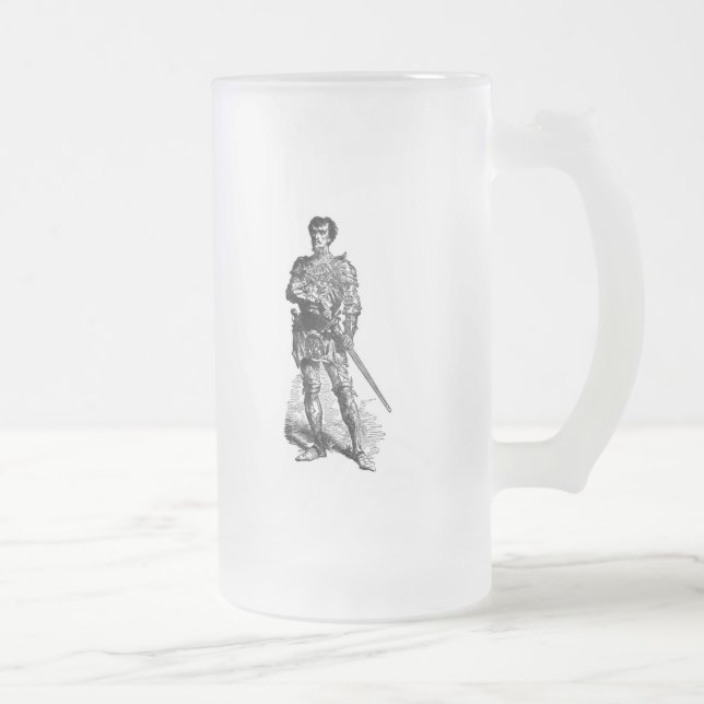 Taza De Cristal Esmerilado Knight medieval (Derecha)