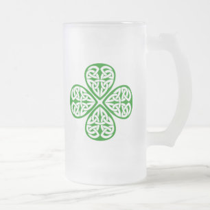 Taza De Cristal Esmerilado Knot Shamrock celta