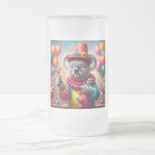 Taza De Cristal Esmerilado Koala Clown