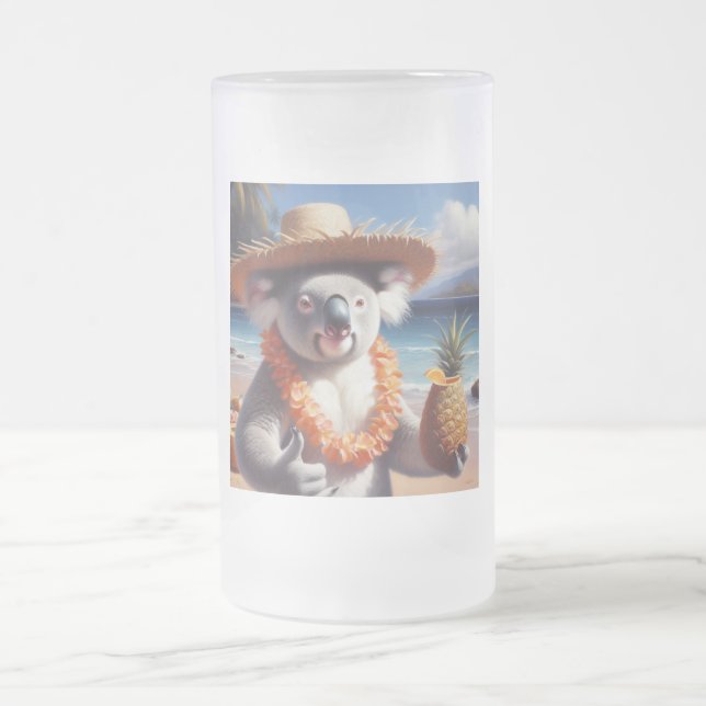 Taza De Cristal Esmerilado Koala Luau (Centro)