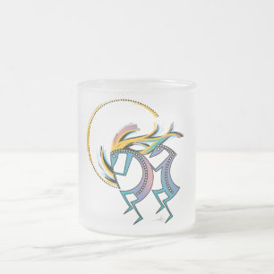 Taza De Cristal Esmerilado Kokopelli y Kokopelli Mana