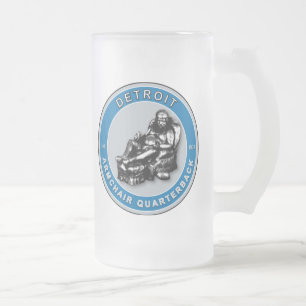 Taza De Cristal Esmerilado La alfombra de fútbol Detroit de Quarterback para 