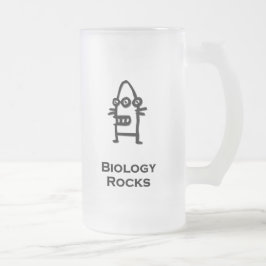 Taza De Cristal Esmerilado La biología de tres bots oculares roca negro