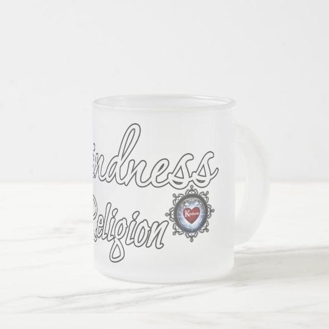 Taza De Cristal Esmerilado La bondad es mi religión (Anverso derecho)
