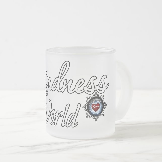 Taza De Cristal Esmerilado La bondad salvará al mundo (Anverso derecho)