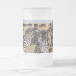 Taza De Cristal Esmerilado La cebra de Grant