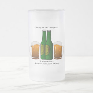 Taza De Cristal Esmerilado ¡La cerveza de consumición no le hace la grasa!