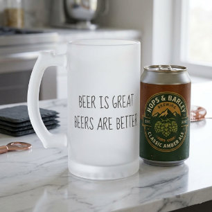 Taza De Cristal Esmerilado La cerveza es genial, las cervezas son mejores div