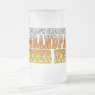 Taza De Cristal Esmerilado La cerveza más grande del abuelo de los mundos