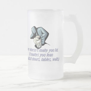 Taza De Cristal Esmerilado La cerveza no le hace la grasa