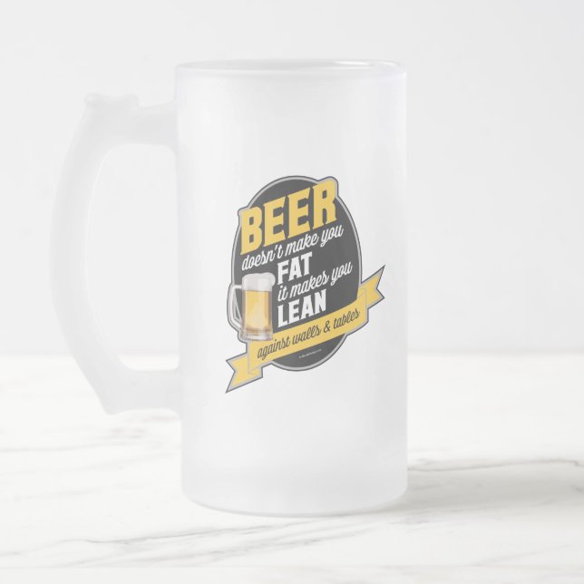 Taza De Cristal Esmerilado La Cerveza Te Hace Eludir (Izquierda)