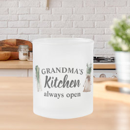 Taza De Cristal Esmerilado La cocina de la abuela moderna siempre está abiert