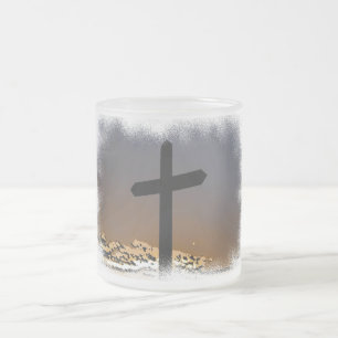 Taza De Cristal Esmerilado La cruz