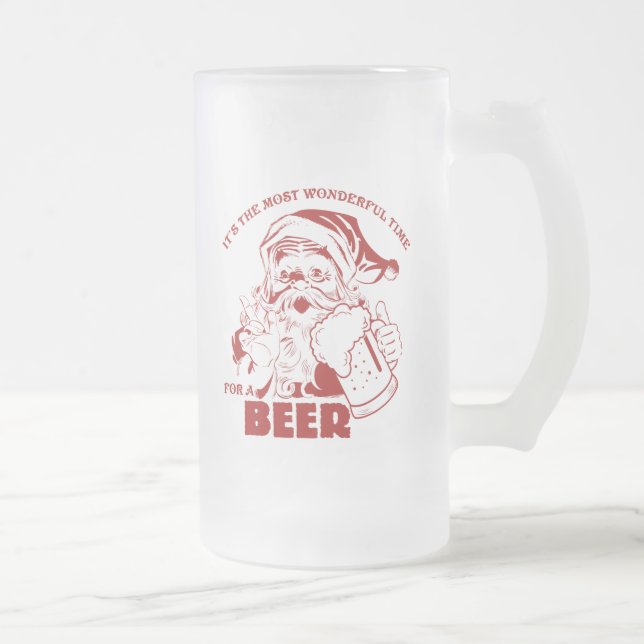 Taza De Cristal Esmerilado La época más maravillosa para una cerveza (Derecha)