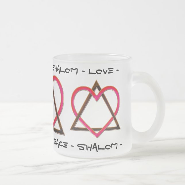 Taza De Cristal Esmerilado La estrella del amor de David (Derecha)
