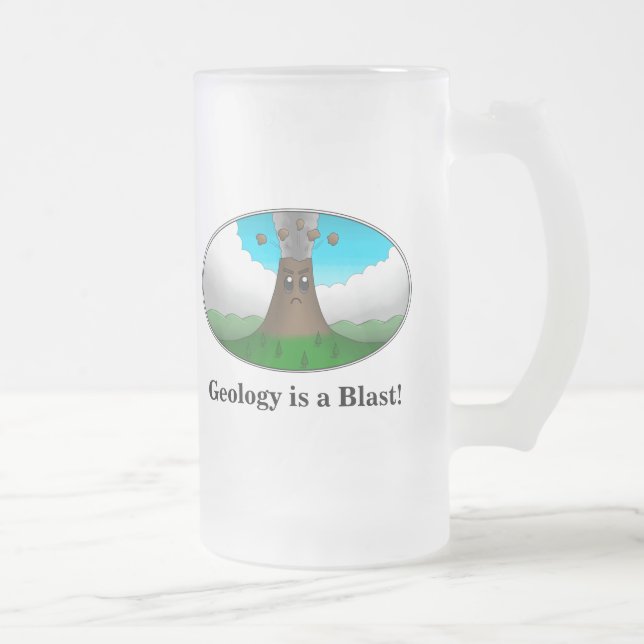Taza De Cristal Esmerilado ¡La geología es una explosión! Volcán personalizad (Derecha)