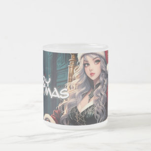 Taza De Cristal Esmerilado La hermana más caliente de Santa - Feliz Navidad 0