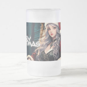 Taza De Cristal Esmerilado La hermana más sexy de Santa María - Feliz Navidad