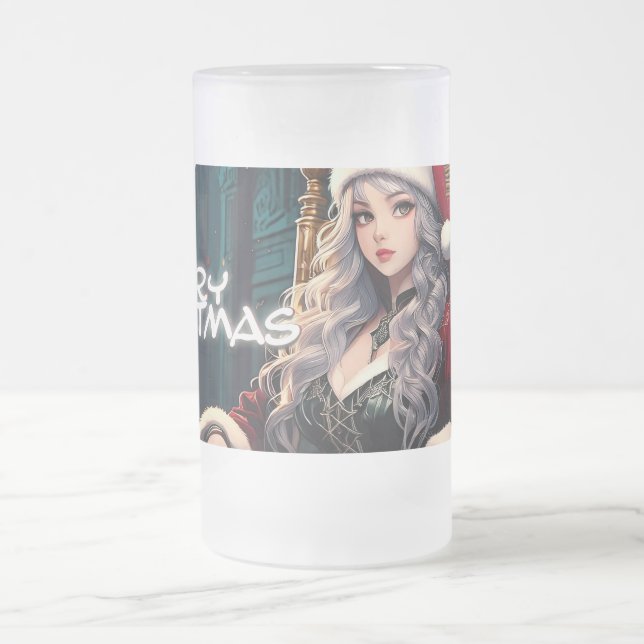 Taza De Cristal Esmerilado La hermana más sexy de Santa María - Feliz Navidad (Centro)