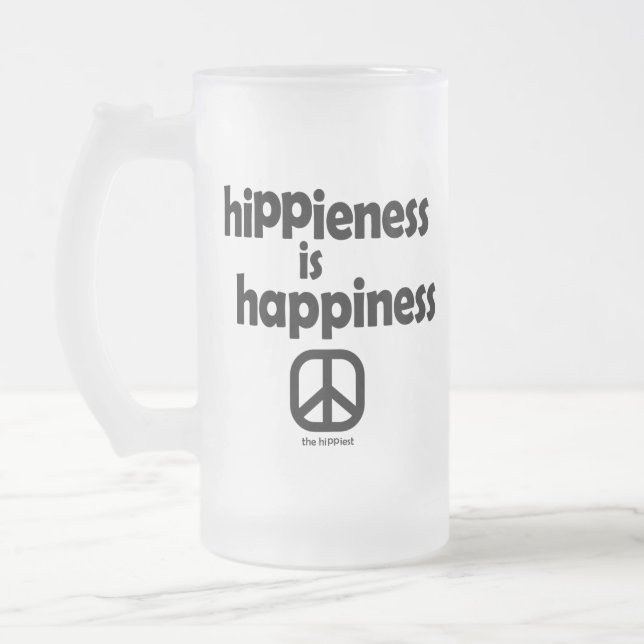 Taza De Cristal Esmerilado La Hipidez Es La Felicidad (Izquierda)