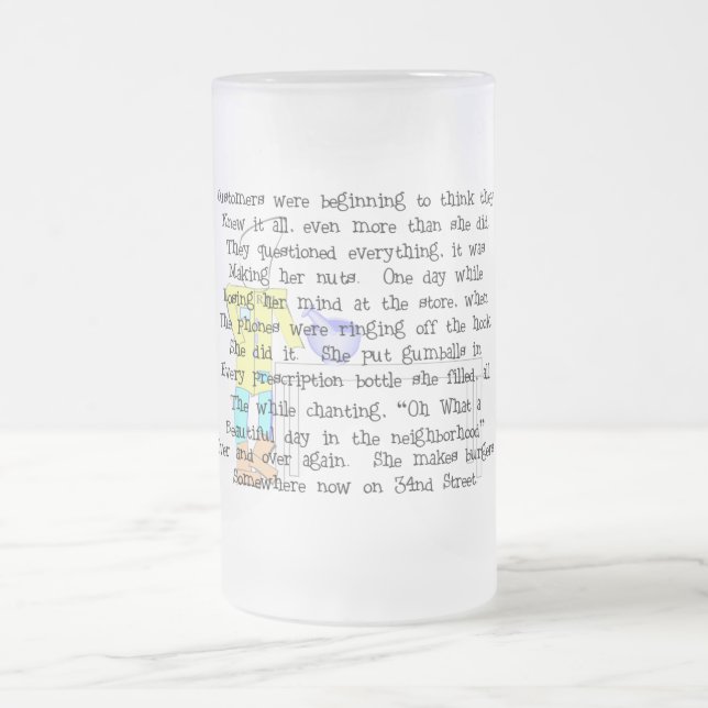 Taza De Cristal Esmerilado La historia de la farmacéutica femenina ARt Gifts— (Centro)