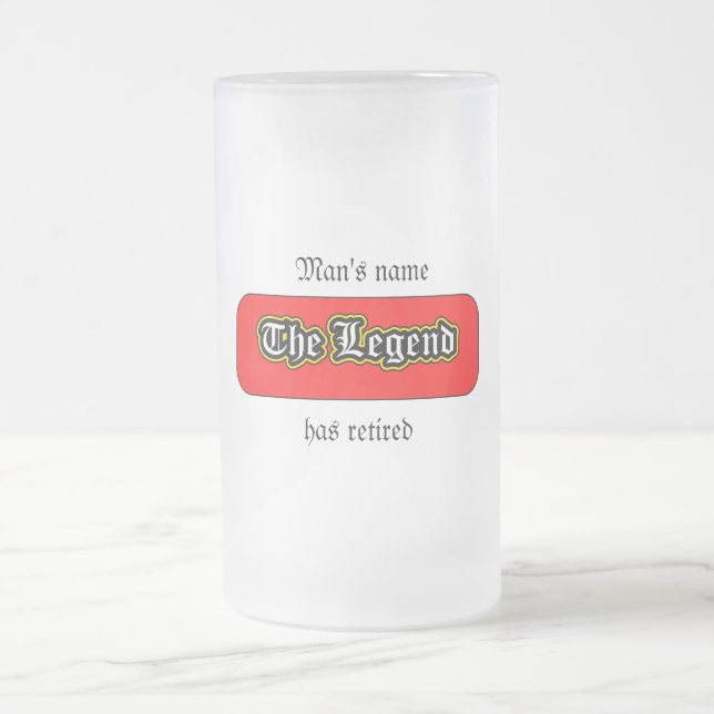 Taza De Cristal Esmerilado La leyenda se ha retirado (Centro)