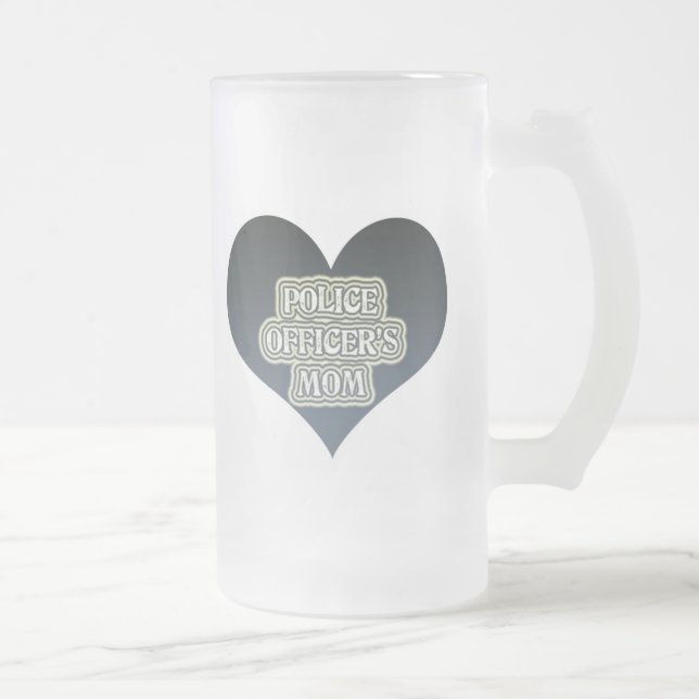 Taza De Cristal Esmerilado La mamá del oficial de policía (Derecha)