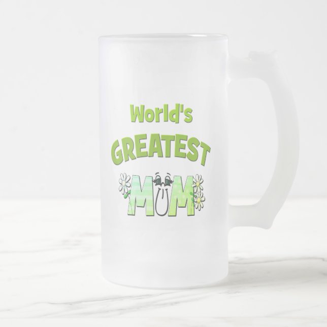 Taza De Cristal Esmerilado La mayor Mamá del mundo (Derecha)
