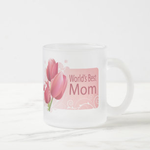 Taza De Cristal Esmerilado La mejor mamá del mundo Tulip Mug