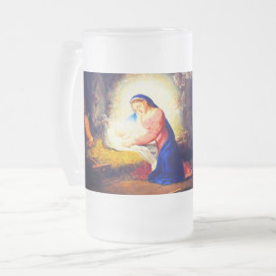 Taza De Cristal Esmerilado La Natividad de Cristo