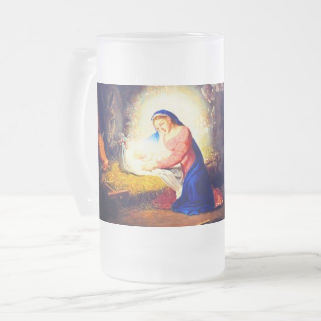 Taza De Cristal Esmerilado La Natividad de Cristo (Anverso izquierdo)