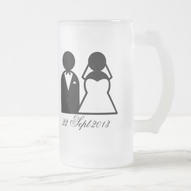 Taza De Cristal Esmerilado La novia y el novio (Derecha)
